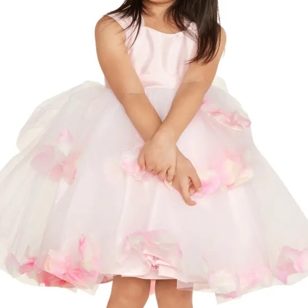 Pippa & Julie Blush Tiered Petal Tulle Party Dress